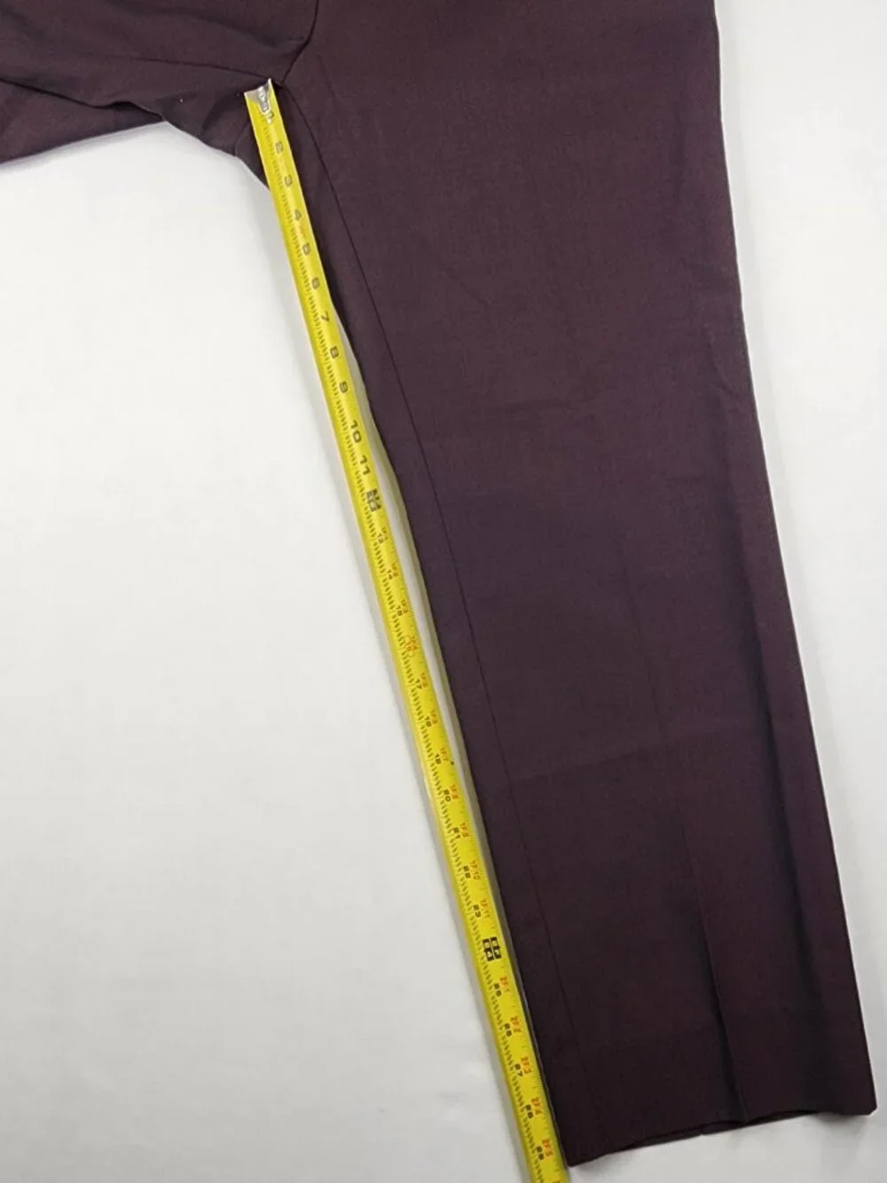 Bar III Mens 38x30 Burgundy Wool Blend Slim Fit Modern Minimalist Dress Pants EX